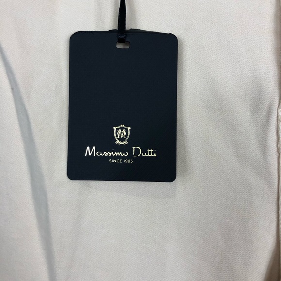 NWT Massimo Dutti Beige Cotton Flare Pants Sz 4 - Picture 4 of 7